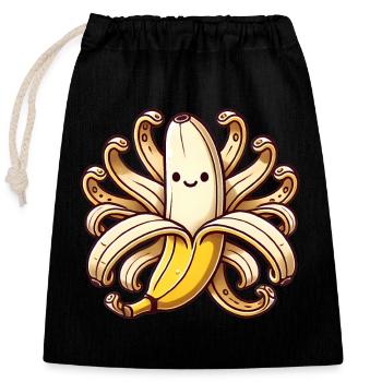 Illustration ludique d’OctoBanana - Sac cadeau en coton avec cordon (25 x 30 cm) - noir - Devant