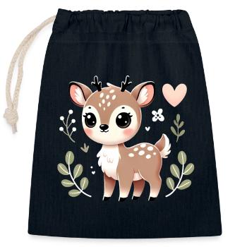 Adorable_D - Closable cotton gift bag (25x30cm) - navy - Front