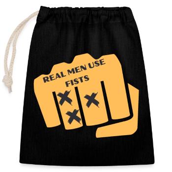 Graphique de la carte des poings - Sac cadeau en coton avec cordon (25 x 30 cm) - noir - Devant