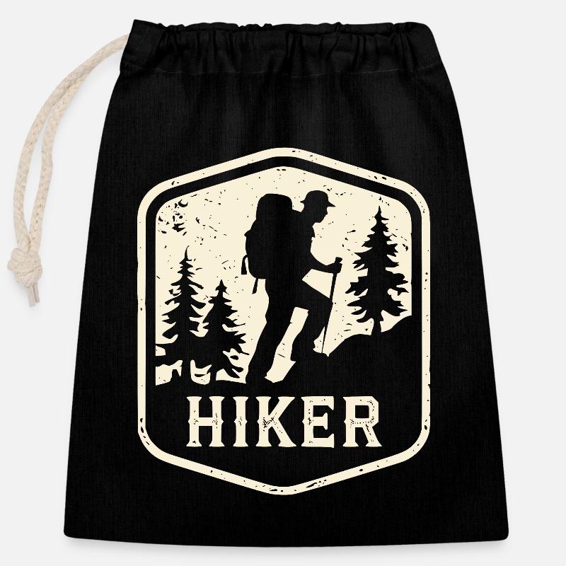 Hiker - Closable cotton gift bag (25x30cm) - black
