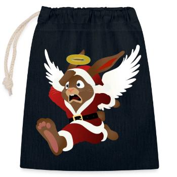 Santa's help - the Easter Bunny - Closable cotton gift bag (25x30cm) - navy - Front