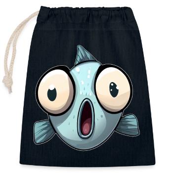 Fisch lustig Geschenk Funshirt Geschenk Idee lusti - Verschließbarer Geschenkbeutel aus Baumwolle (25x30cm) - Navy - Vorne