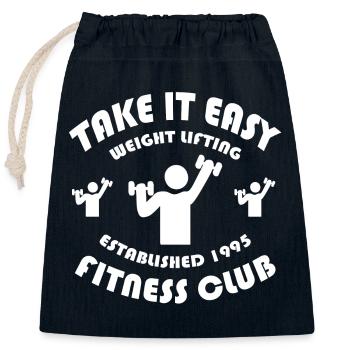 TAKE IT EASY - Verschließbarer Geschenkbeutel aus Baumwolle (25x30cm) - Navy - Vorne