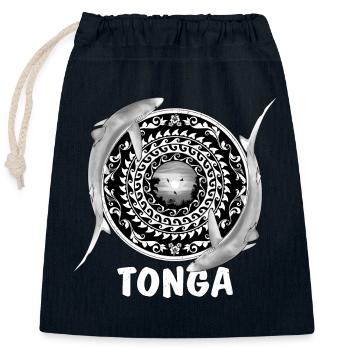 Tonga Blue Sharks - Closable cotton gift bag (25x30cm) - navy - Front