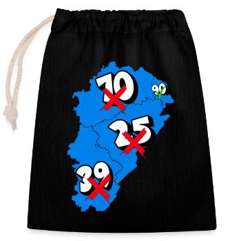 Région franche comté - Sac cadeau en coton avec cordon (25 x 30 cm) - noir - Devant
