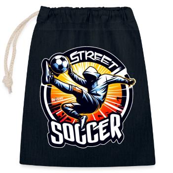 Street Soccer in the sun Soccer - raffstaff ® - Closable cotton gift bag (25x30cm) - navy - Front