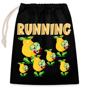 FUNNY TEAM RUNNING GROUP ATHLETE - Closable cotton gift bag (25x30cm) - black - Front