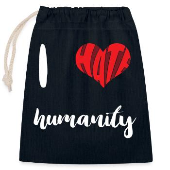 Haine Humanité Arrêter Haine Anti Haine - Sac cadeau en coton avec cordon (25 x 30 cm) - bleu marine - Devant