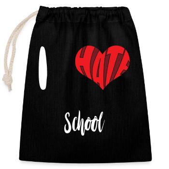 Hass Schule Stopp Hass Anti Hass - Verschließbarer Geschenkbeutel aus Baumwolle (25x30cm) - Schwarz - Vorne