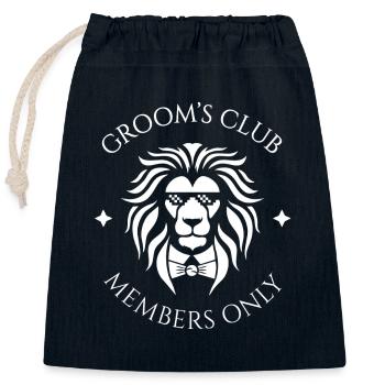 Groom's Club - Exclusive Round - Closable cotton gift bag (25x30cm) - navy - Front