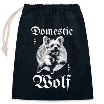 Domestic Wolf – Gothic Hund mit Mond - Verschließbarer Geschenkbeutel aus Baumwolle (25x30cm) - Navy - Vorne