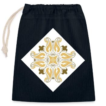 orientalisches Muster Marokko Brauntöne - Verschließbarer Geschenkbeutel aus Baumwolle (25x30cm) - Navy - Vorne