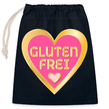 GLUTENFREI ZÖLIAKIE DÜNNDARM - Verschließbarer Geschenkbeutel aus Baumwolle (25x30cm) - Navy - Vorne
