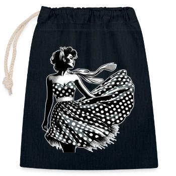 Rockabilly Woman Summer Dress Dress Wind Gift - Closable cotton gift bag (25x30cm) - navy - Front