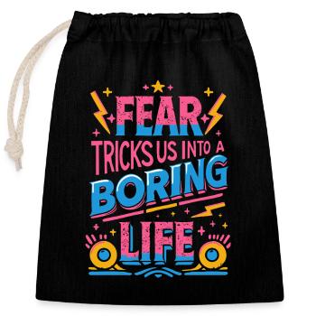 Ne vous inquiétez pas, vivez ! - Sac cadeau en coton avec cordon (25 x 30 cm) - noir - Devant