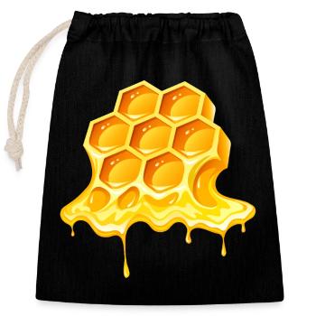 miel, apiculteur, apicultrice, abeilles - Sac cadeau en coton avec cordon (25 x 30 cm) - noir - Devant