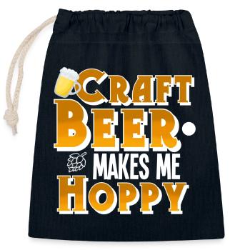 Bière artisanale - Sac cadeau en coton avec cordon (25 x 30 cm) - bleu marine - Devant