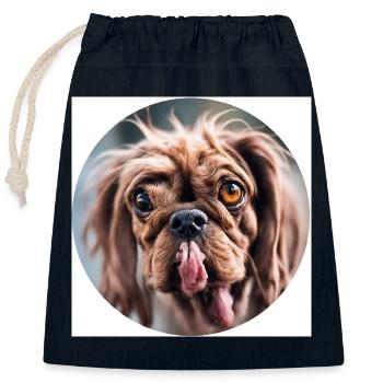 Hässlicher Hund Rundausschnitt - Verschließbarer Geschenkbeutel aus Baumwolle (25x30cm) - Navy - Vorne