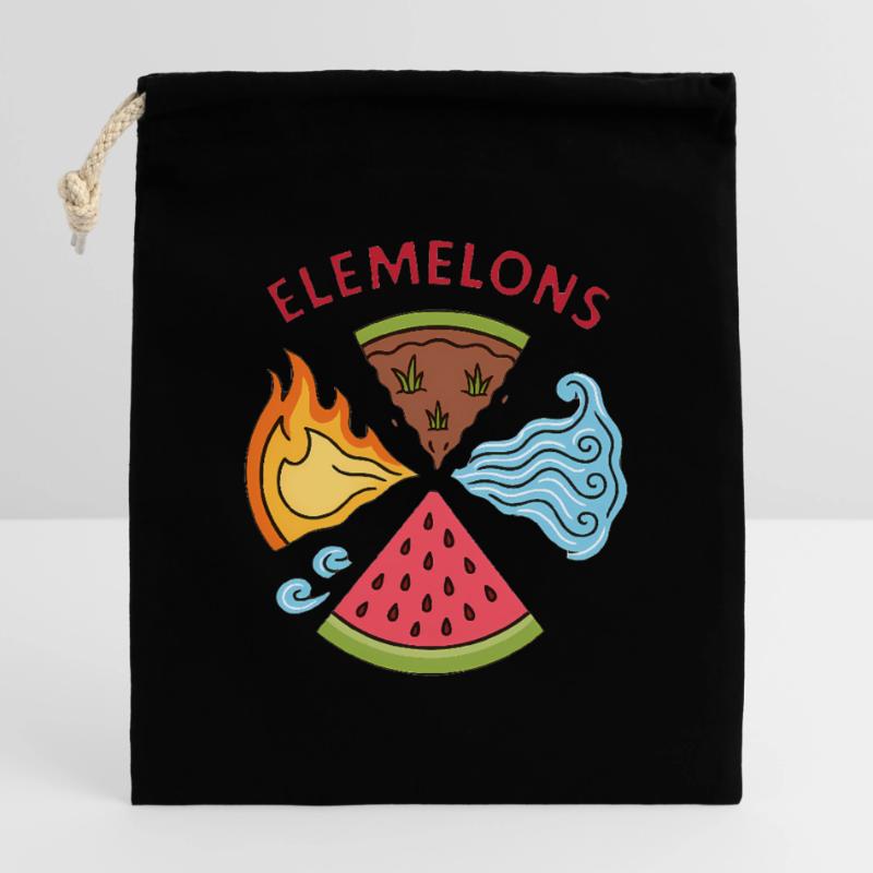 Elemelons Conception élémentaire de pastèque Sac cadeau en coton avec cordon (25 x 30 cm)