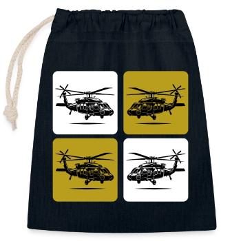Army Hubschrauber – Militär - Verschließbarer Geschenkbeutel aus Baumwolle (25x30cm) - Navy - Vorne