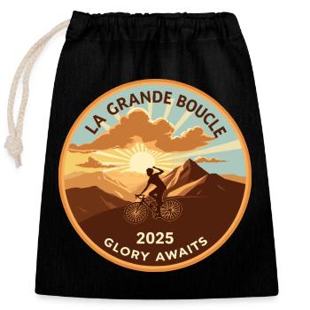 LA GRANDE BOUCLE - Closable cotton gift bag (25x30cm) - black - Front