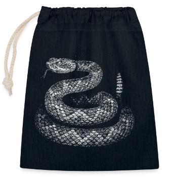 Snake - Closable cotton gift bag (25x30cm) - navy - Front