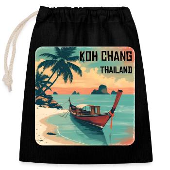 Koh Chang - Sac cadeau en coton avec cordon (25 x 30 cm) - noir - Devant