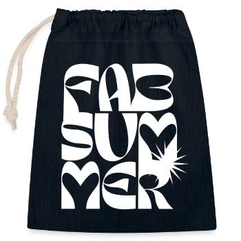 Bold Summer Love Typography Design - Closable cotton gift bag (25x30cm) - navy - Front