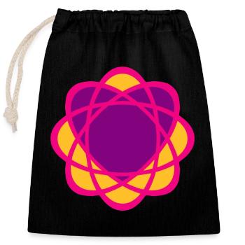 Coeur Mandala Yoga Mariage Amour Symbole Violet Rose - Sac cadeau en coton avec cordon (25 x 30 cm) - noir - Devant