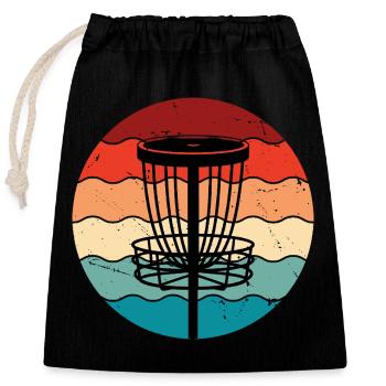 Disc Golf - Closable cotton gift bag (25x30cm) - black - Front