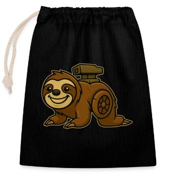 Conception turbo paresseux - Sac cadeau en coton avec cordon (25 x 30 cm) - noir - Devant