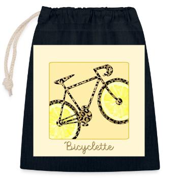 Fahrrad Radfahren Fahrrad Zitrone - Verschließbarer Geschenkbeutel aus Baumwolle (25x30cm) - Navy - Vorne
