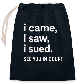 Courtroom Confidence Statement Design - Closable cotton gift bag (25x30cm) - navy - Front
