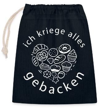 ich kriege alles gebacken baeckerei konditorei - Verschließbarer Geschenkbeutel aus Baumwolle (25x30cm) - Navy - Vorne