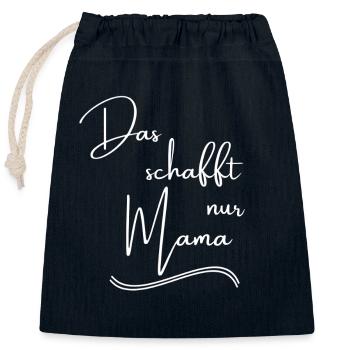 Liebevolle Mama Spruch - Verschließbarer Geschenkbeutel aus Baumwolle (25x30cm) - Navy - Vorne