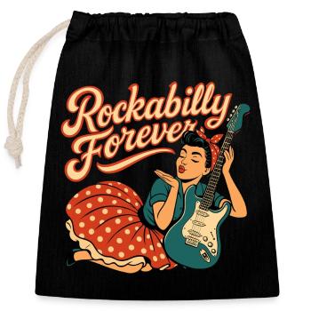 Rockabilly Forever Air Kiss Woman 50s Gift - Closable cotton gift bag (25x30cm) - black - Front