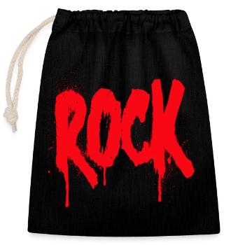 Rock, quoi d’autre - Sac cadeau en coton avec cordon (25 x 30 cm) - noir - Devant