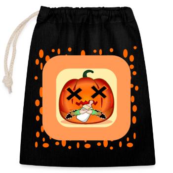 HALLOWEEN KÜRBIS BABY - Verschließbarer Geschenkbeutel aus Baumwolle (25x30cm) - Schwarz - Vorne
