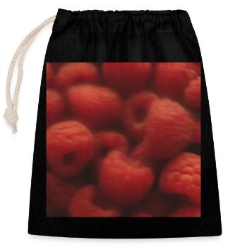 HIMBEEREN - Verschließbarer Geschenkbeutel aus Baumwolle (25x30cm) - Schwarz - Vorne