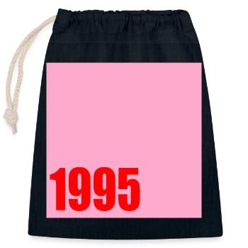 Birthday 1995 - Closable cotton gift bag (25x30cm) - navy - Front