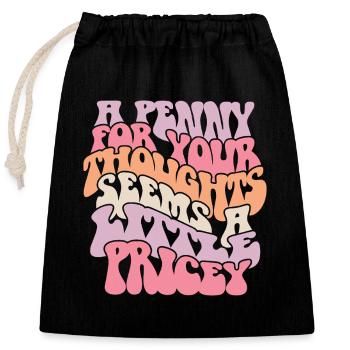 Loving Self Thoughts with Colorful Text - Closable cotton gift bag (25x30cm) - black - Front