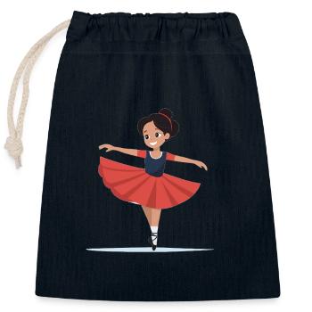 Danseuse en tutu coloré et élégant - Sac cadeau en coton avec cordon (25 x 30 cm) - bleu marine - Devant