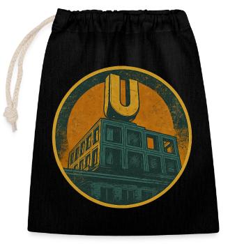 Dortmund U - Sac cadeau en coton avec cordon (25 x 30 cm) - noir - Devant