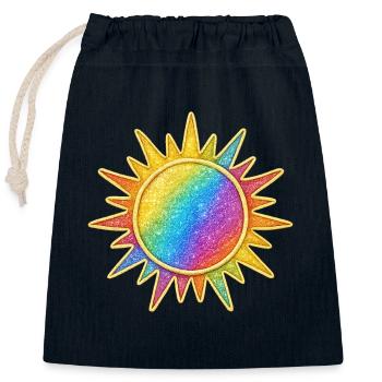 Lebendiges Regenbogen-Sunburst-Design - Verschließbarer Geschenkbeutel aus Baumwolle (25x30cm) - Navy - Vorne