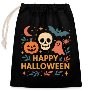 Classic Halloween - Closable cotton gift bag (25x30cm) - black - Front