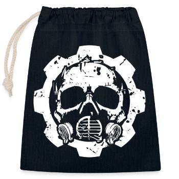 Conception d’engrenages de crâne industriel - Sac cadeau en coton avec cordon (25 x 30 cm) - bleu marine - Devant