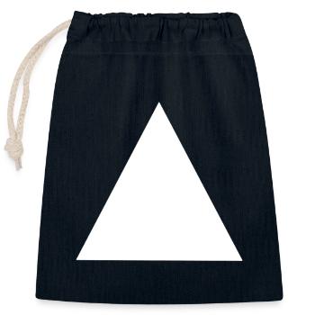 Composition abstraite de triangles géométriques - Sac cadeau en coton avec cordon (25 x 30 cm) - bleu marine - Devant
