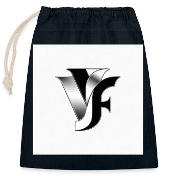 VF Monogramm Metallisch - Verschließbarer Geschenkbeutel aus Baumwolle (25x30cm) - Navy - Vorne