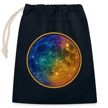 Kosmischer Regenbogenkreis - Verschließbarer Geschenkbeutel aus Baumwolle (25x30cm) - Navy - Vorne