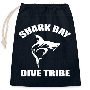 SHARK BAY DIVE TRIBE - Verschließbarer Geschenkbeutel aus Baumwolle (25x30cm) - Navy - Vorne